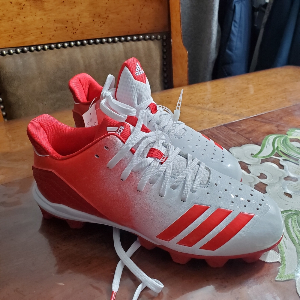 Adidas Icon 4 Md K White/Scar Baseball Shoes - Picture 2 of 7